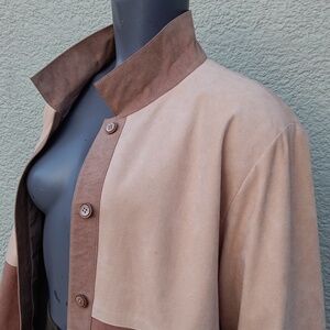 OUT ON A LIMB LADIES HAND DESIGNED FAUX SUEDE LUXURY JACKET/COAT (USA)